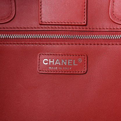 Chanel Lambskin Stitched Large Shopping Tote Red 6 of 19