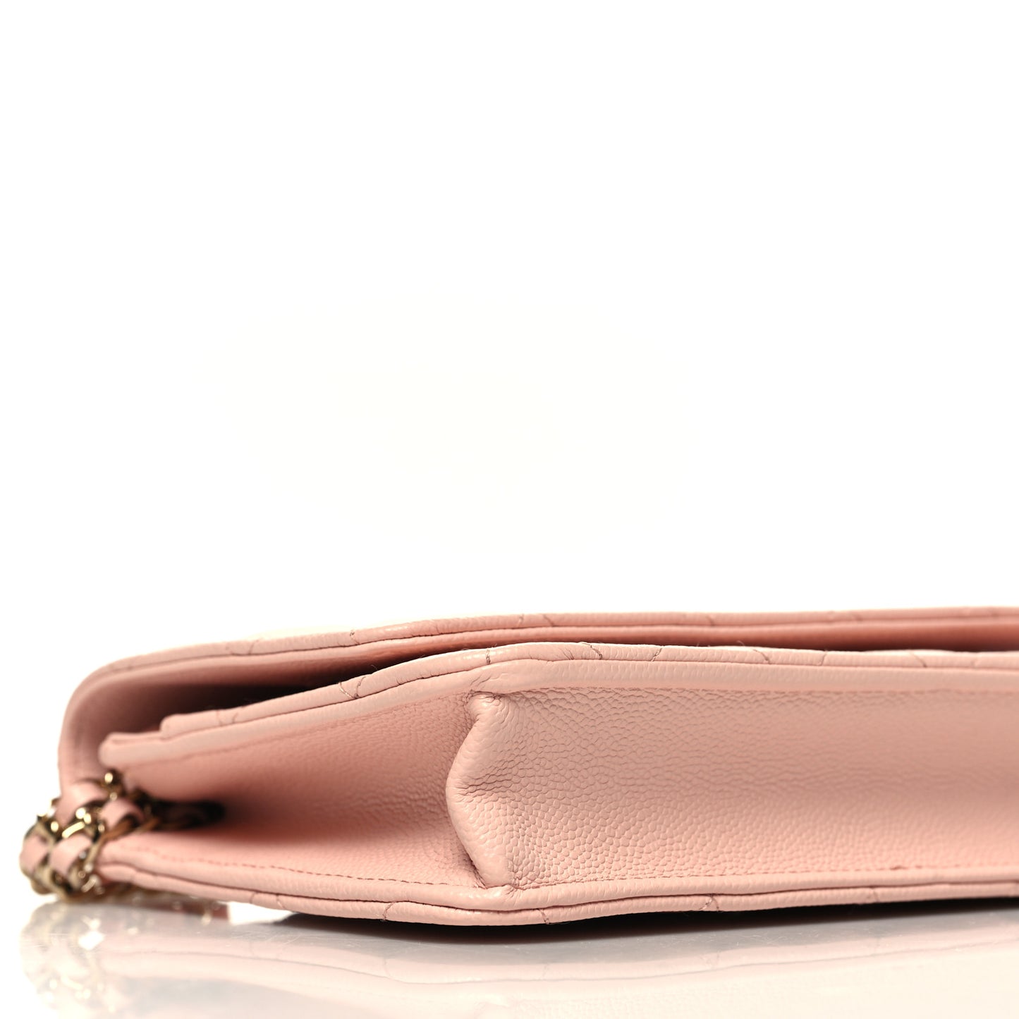 Caviar Quilted Wallet on Chain WOC Light Pink