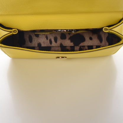 Dolce & Gabbana Iguana Calfskin Embossed Mini Miss Sicily Satchel Lemon 5 of 7