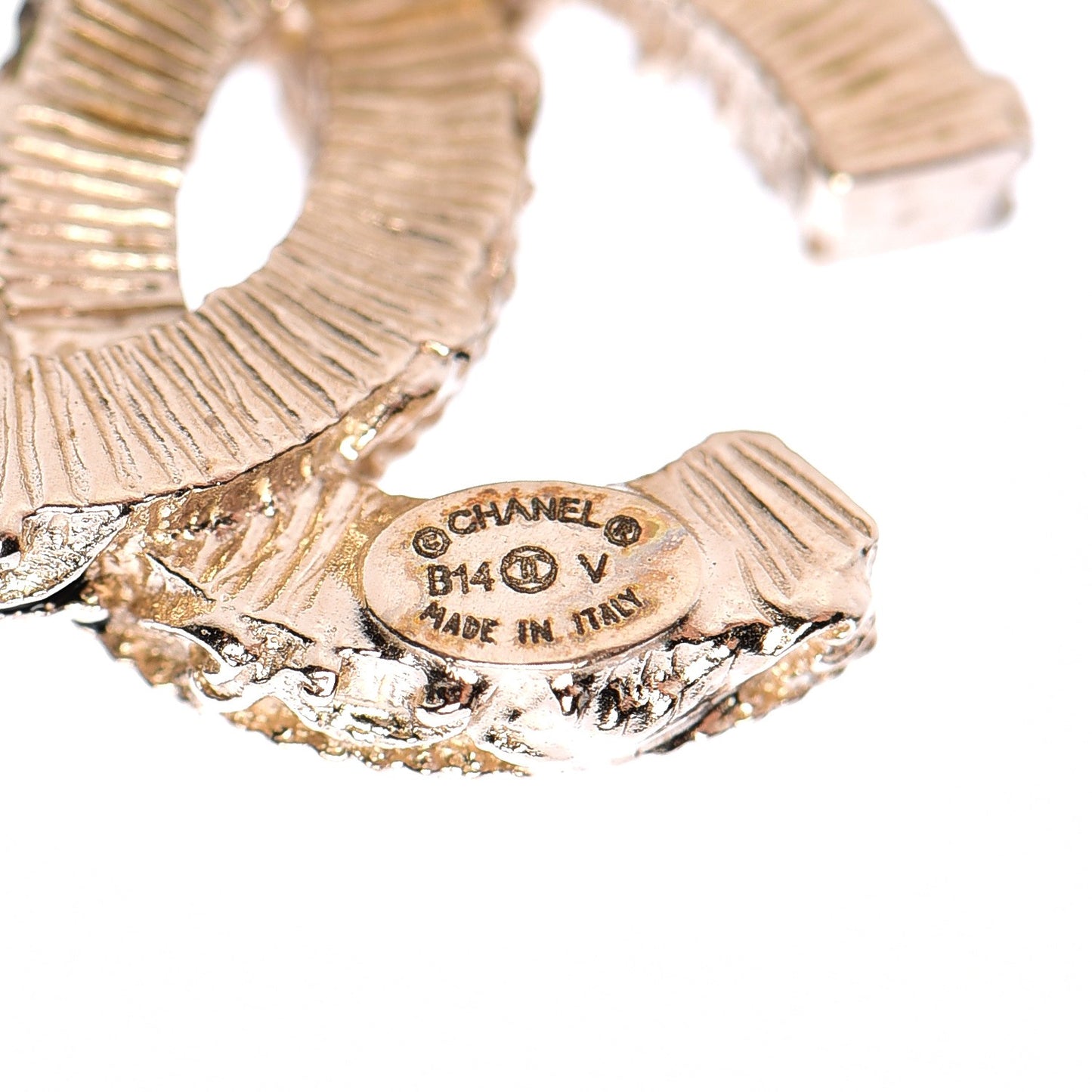 Enamel CC Baroque Earrings Black Gold