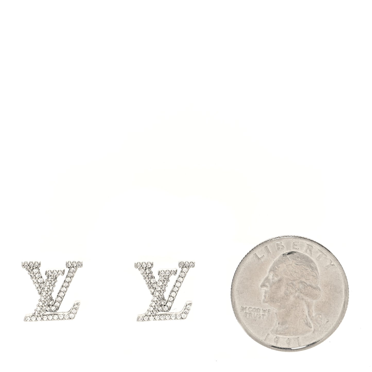 Crystal LV Iconic Earrings Silver