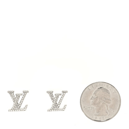 Louis Vuitton Crystal LV Iconic Earrings Silver 2 of 4