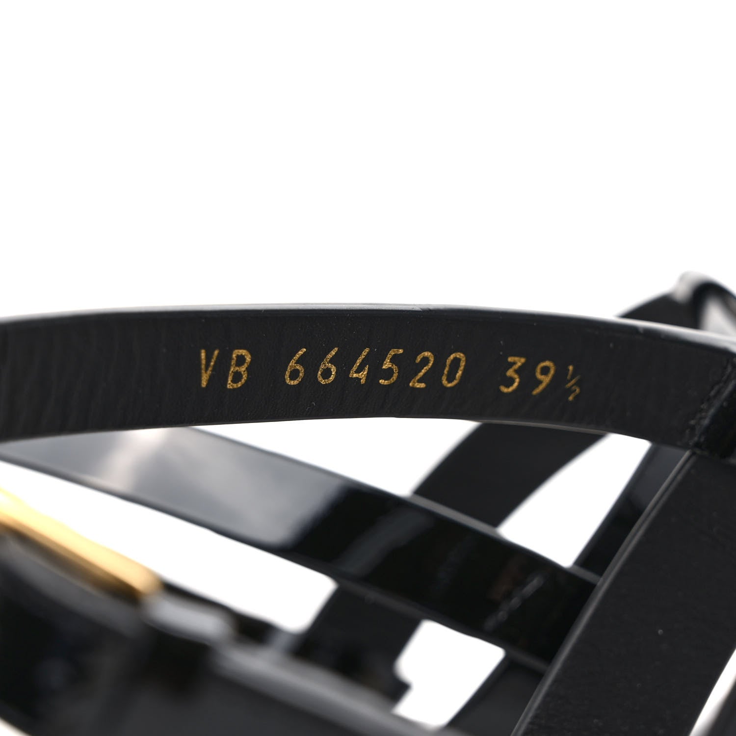 Saint Laurent Patent Calfskin Cassandra Monogram Sandals 39.5 Black 8 of 9
