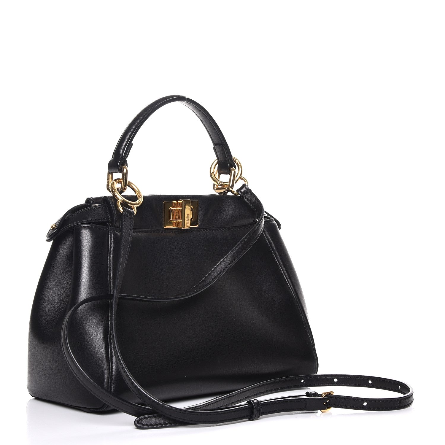 Fendi Nappa Mini Peekaboo Iconic Satchel Black 3 of 8