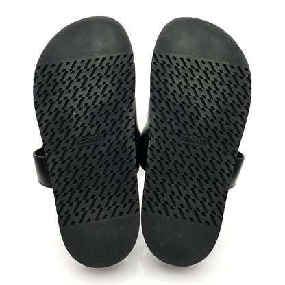 Hermes Calfskin Womens Chypre Sandals 38.5 Black 5 of 7