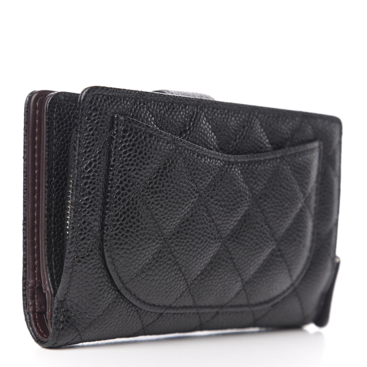 Chanel Caviar Quilted Zipped Pocket Wallet Black 2 of 9