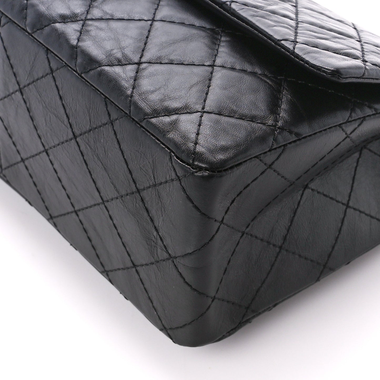 Aged Calfskin Quilted 2.55 Reissue 226 Flap Black