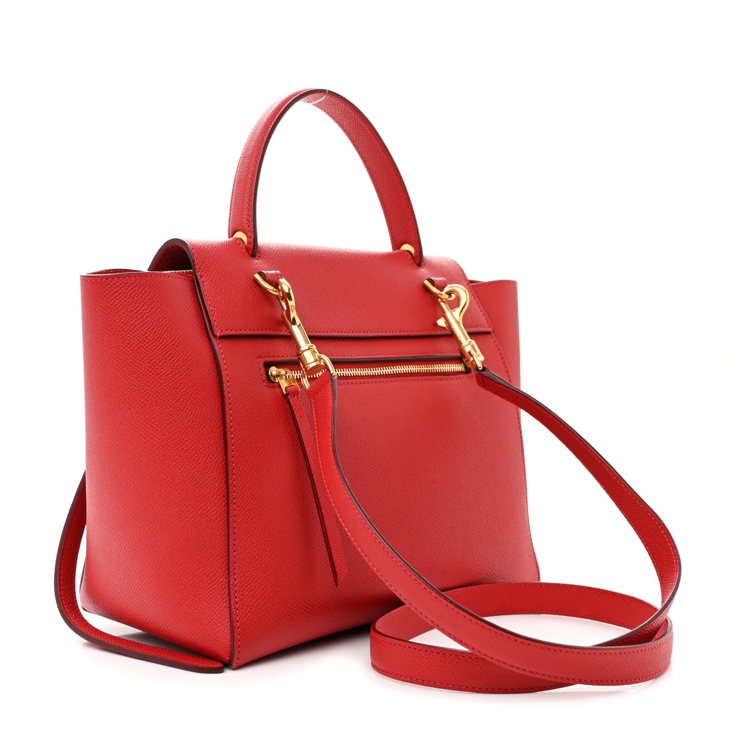 Baby Grained Calfskin Micro Belt Bag Coquelicot
