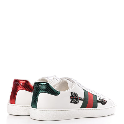 Gucci Calfskin Web Studded Mens Arrow Ace Sneakers 12 White 4 of 9