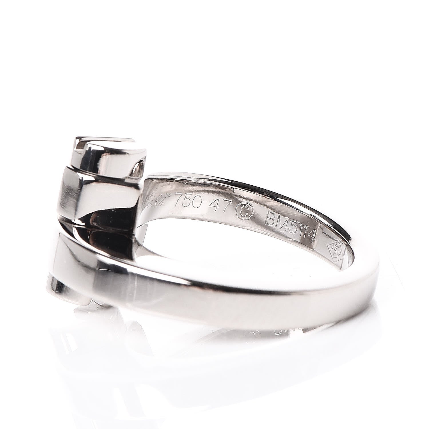 Cartier 18K White Gold Menotte Ring 47 4 5 of 6