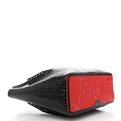 Christian Louboutin Crocodile Embossed Calfskin Spiked Small Cabarock Shopper Tote Black 4 of 15