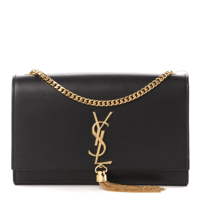 Saint Laurent Smooth Calfskin Medium Classic Monogram Kate Tassel Satchel Black 1 of 10