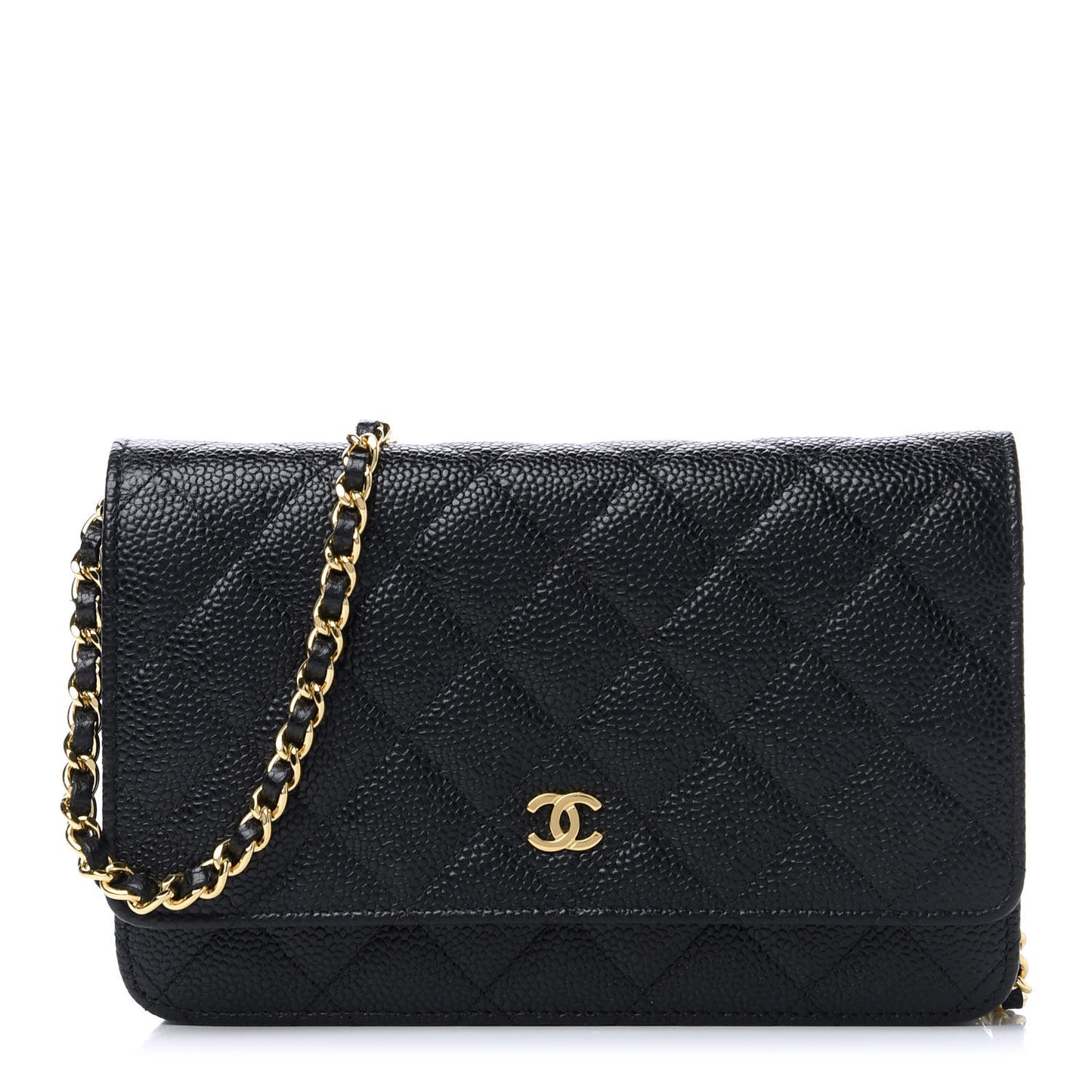 Caviar Quilted Wallet On Chain WOC Black