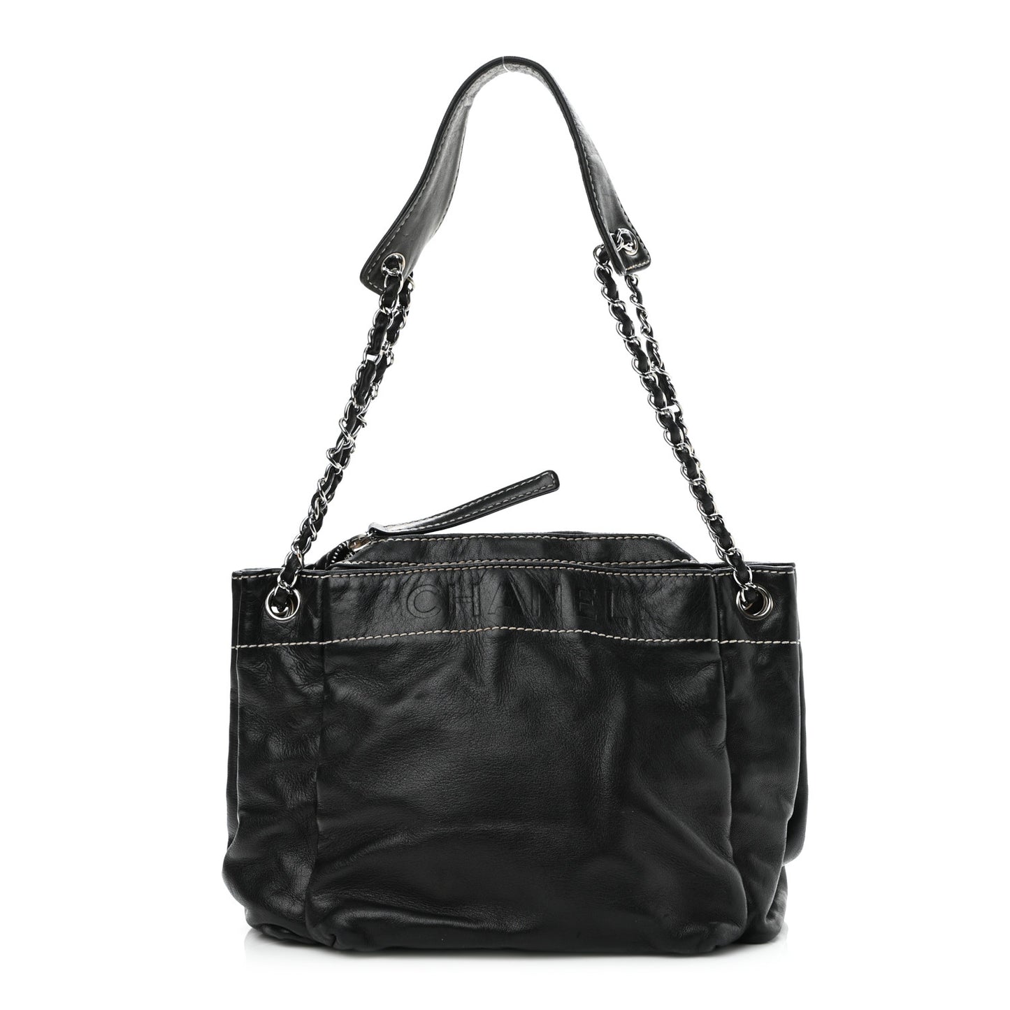 Lambskin Lax Accordion Hobo Black