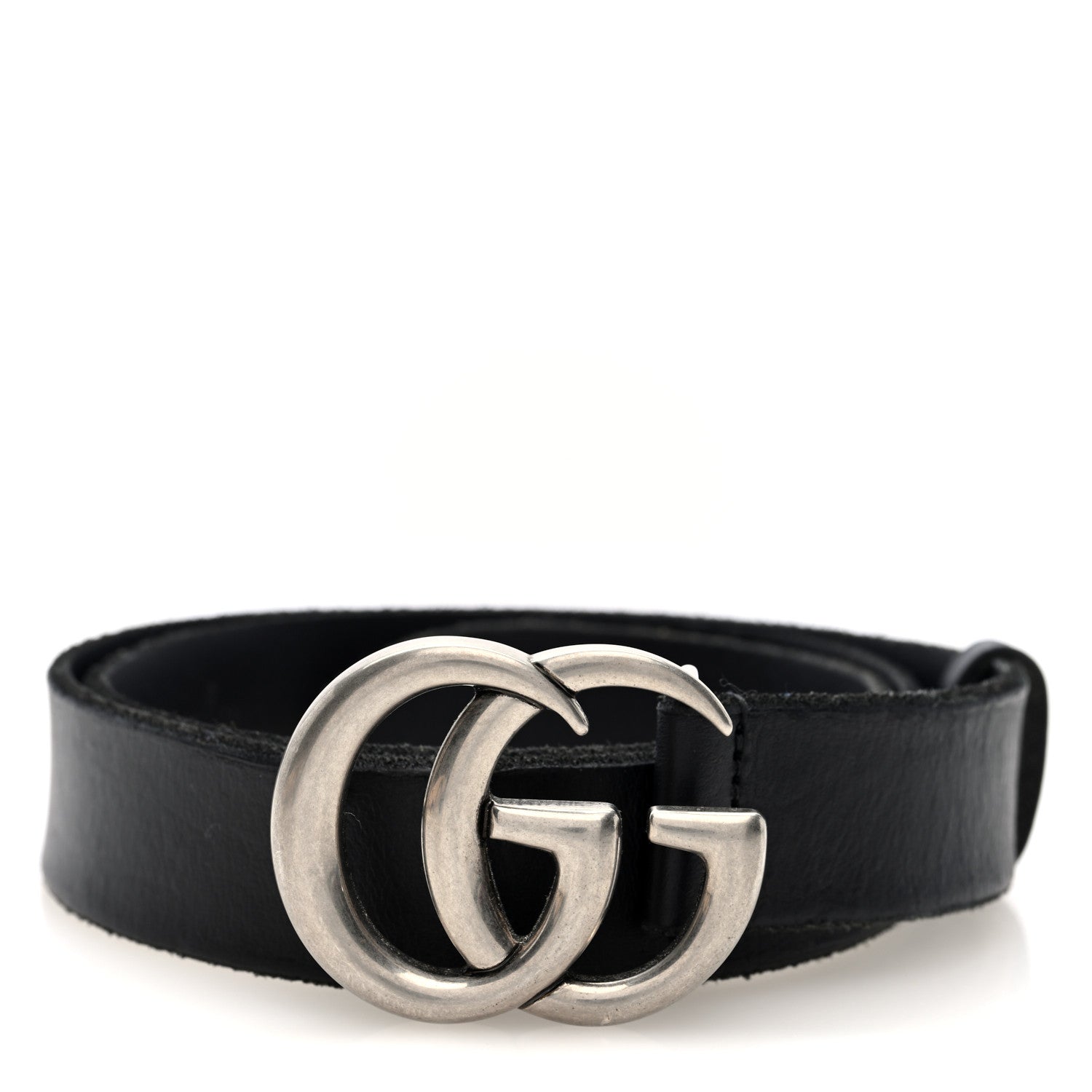 Gucci Cuoio Toscano Nickel Double G 85 34 Belt Black 1 of 4