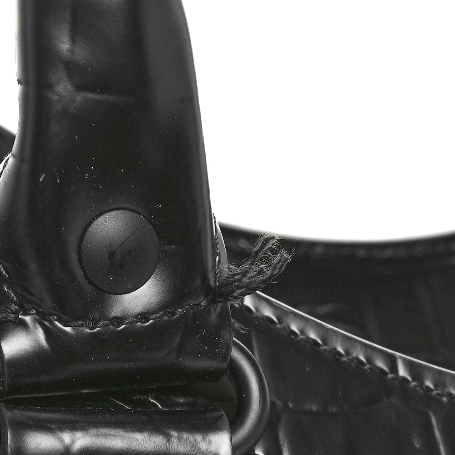 Balenciaga Semi Matte Calfskin Crocodile Embossed Neo Classic Black Hardware Large Top Handle Bag Black 10 of 10