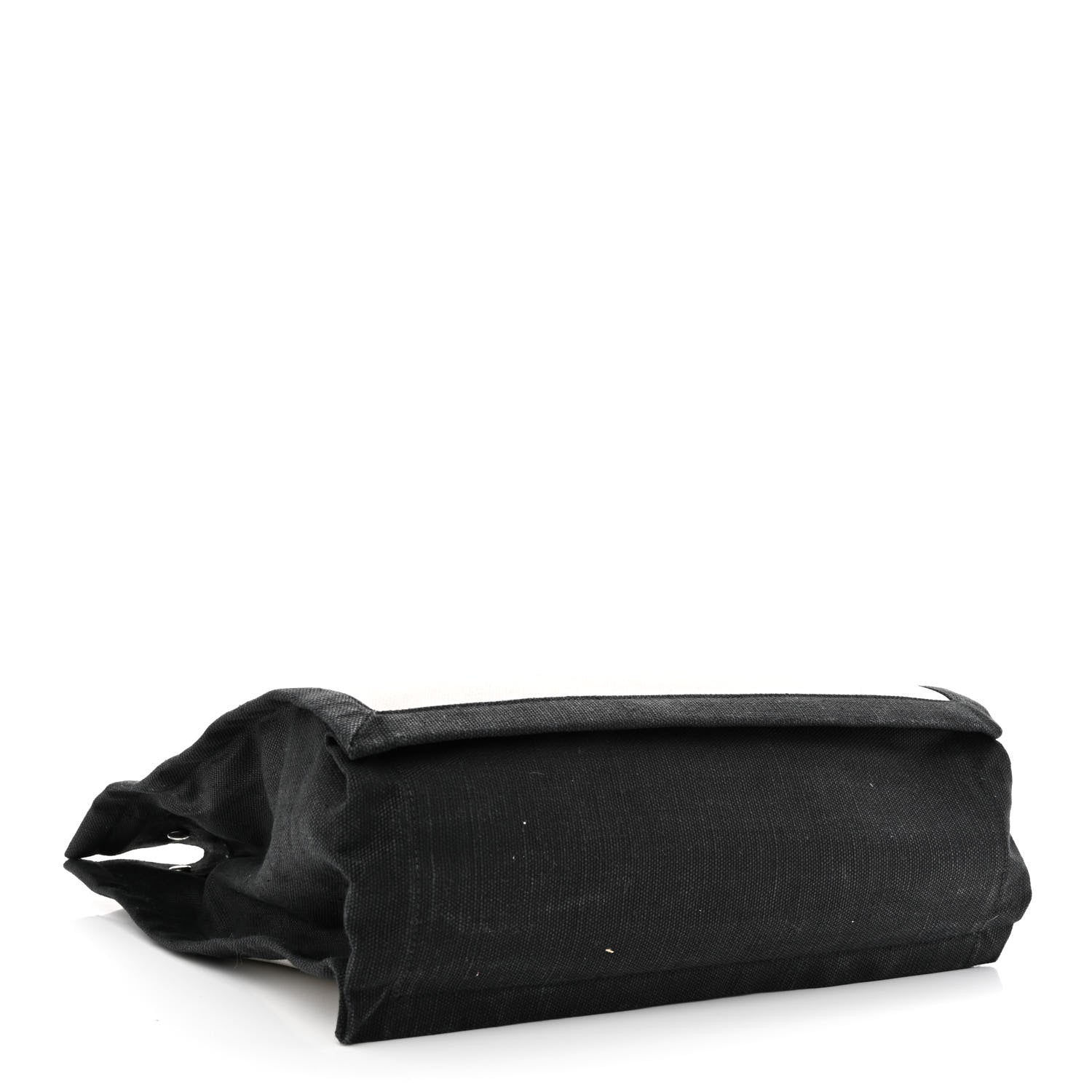 Saint Laurent Linen Calfskin Rive Gauche North South Tote White Black 3 of 11