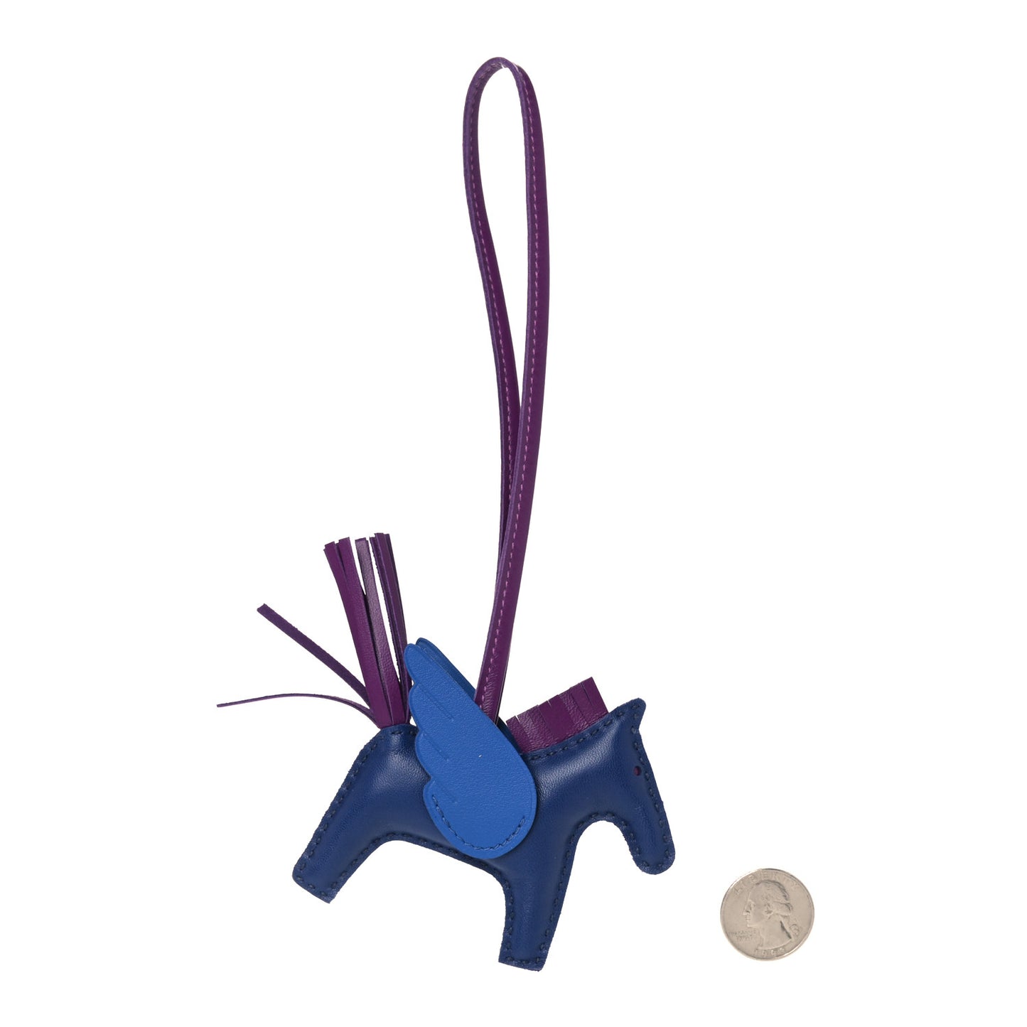 Milo Lambskin Grigri Rodeo Pegase Horse Bag Charm PM Bleu Saphir Violet Bleu France