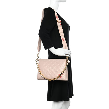 Louis Vuitton Lambskin Embossed Monogram Fall In Love Coussin PM Dragée Light Pink 2 of 11
