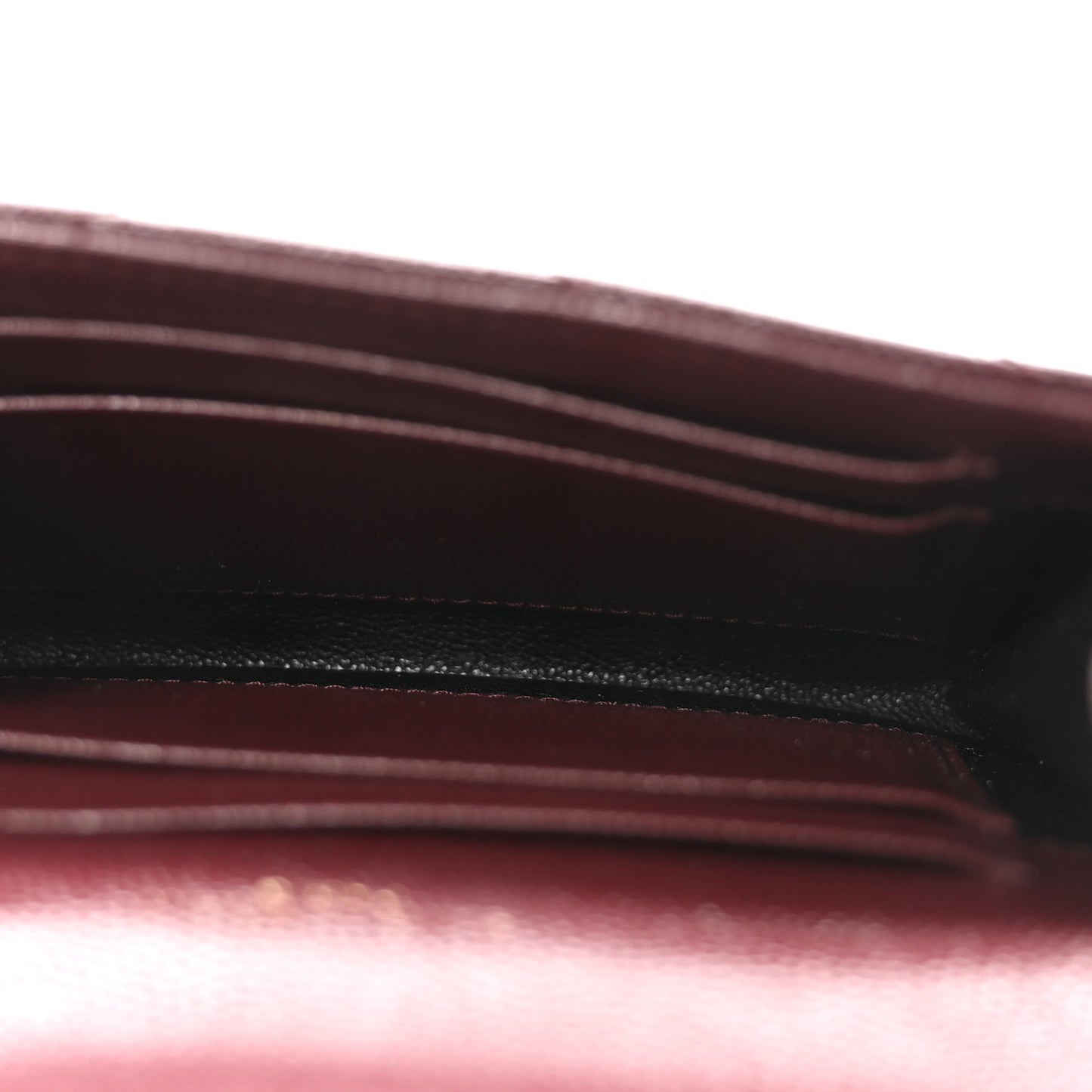 Grain De Poudre Matelasse Chevron Small Monogram Envelope Wallet Rouge Legion