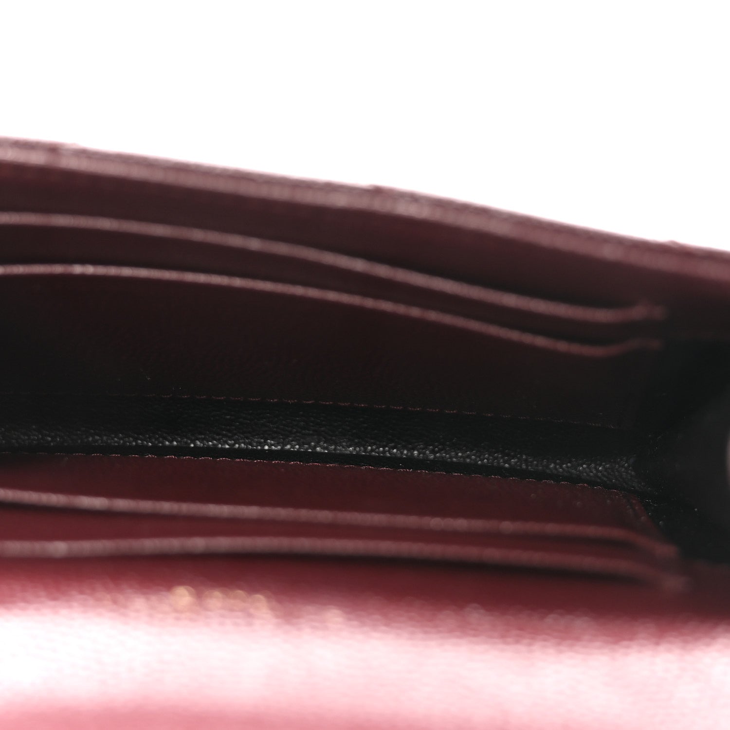 Saint Laurent Grain De Poudre Matelasse Chevron Small Monogram Envelope Wallet Rouge Legion 5 of 7