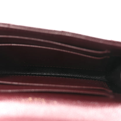 Saint Laurent Grain De Poudre Matelasse Chevron Small Monogram Envelope Wallet Rouge Legion 5 of 7