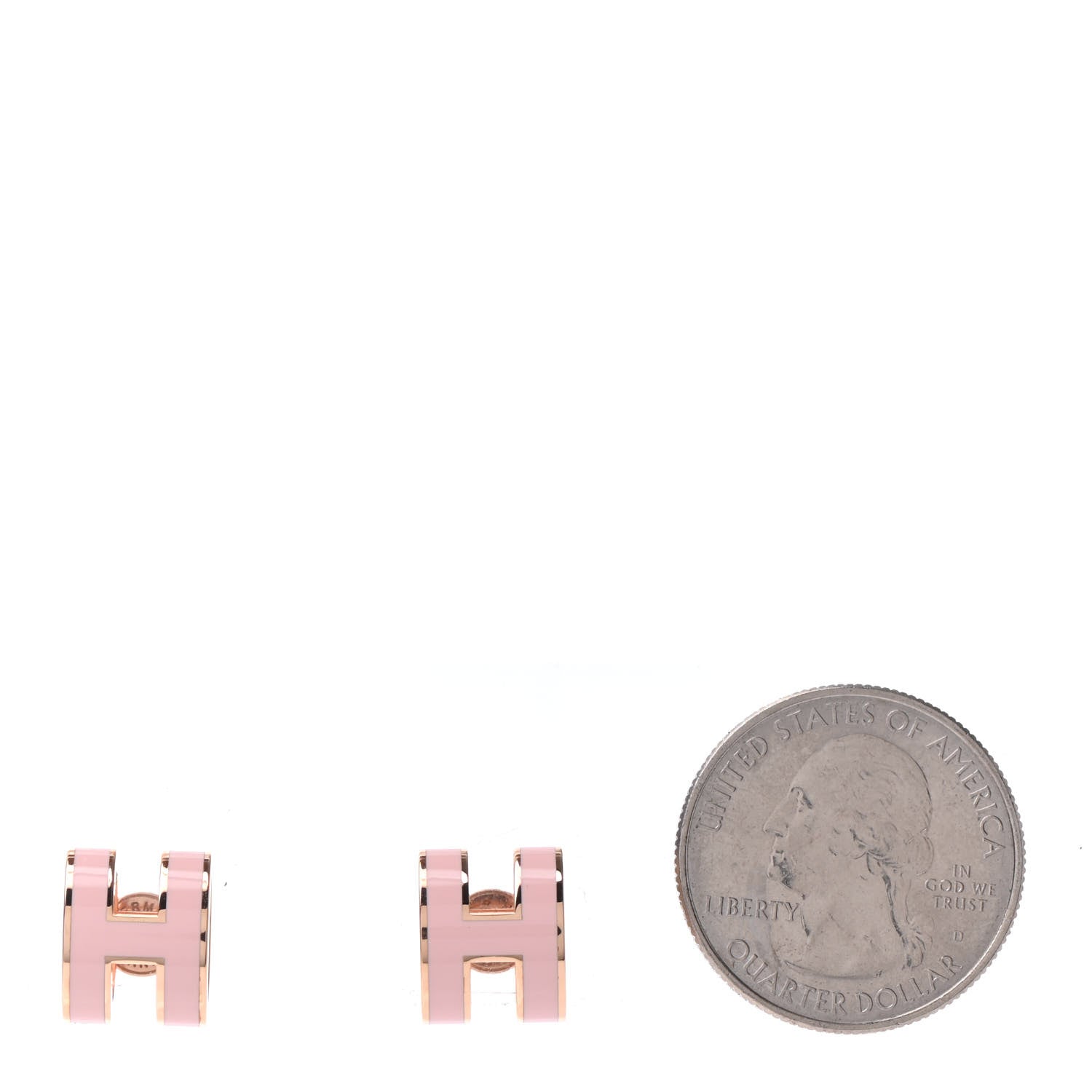 Hermes Rose Gold Lacquered Pop H Earrings Rose Dragee 2 of 4