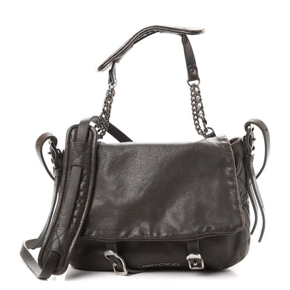 Jimmy Choo Goatskin Small Becka Biker Crossbody Bag Green 1 of 24