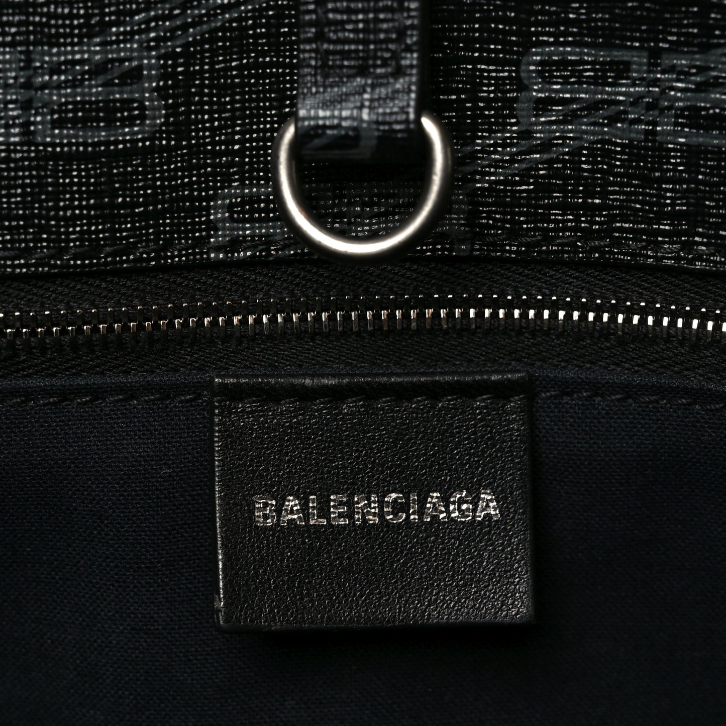 Coated Canvas BB Monogram Large Signature East West Shopper Bag Black Grey