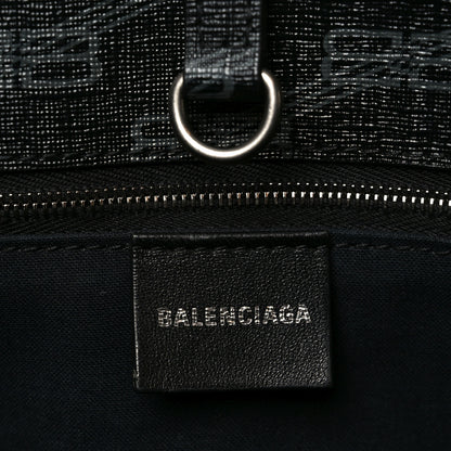 Balenciaga Coated Canvas BB Monogram Large Signature East West Shopper Bag Black Grey 6 of 10