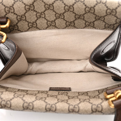 Gucci GG Supreme Monogram Web Small Neo Vintage Double Flap Messenger Bag Beige New Acero 5 of 9