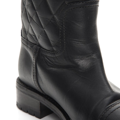 Chanel Calfskin Quilted Riding Boots 35.5 Black 9 of 9