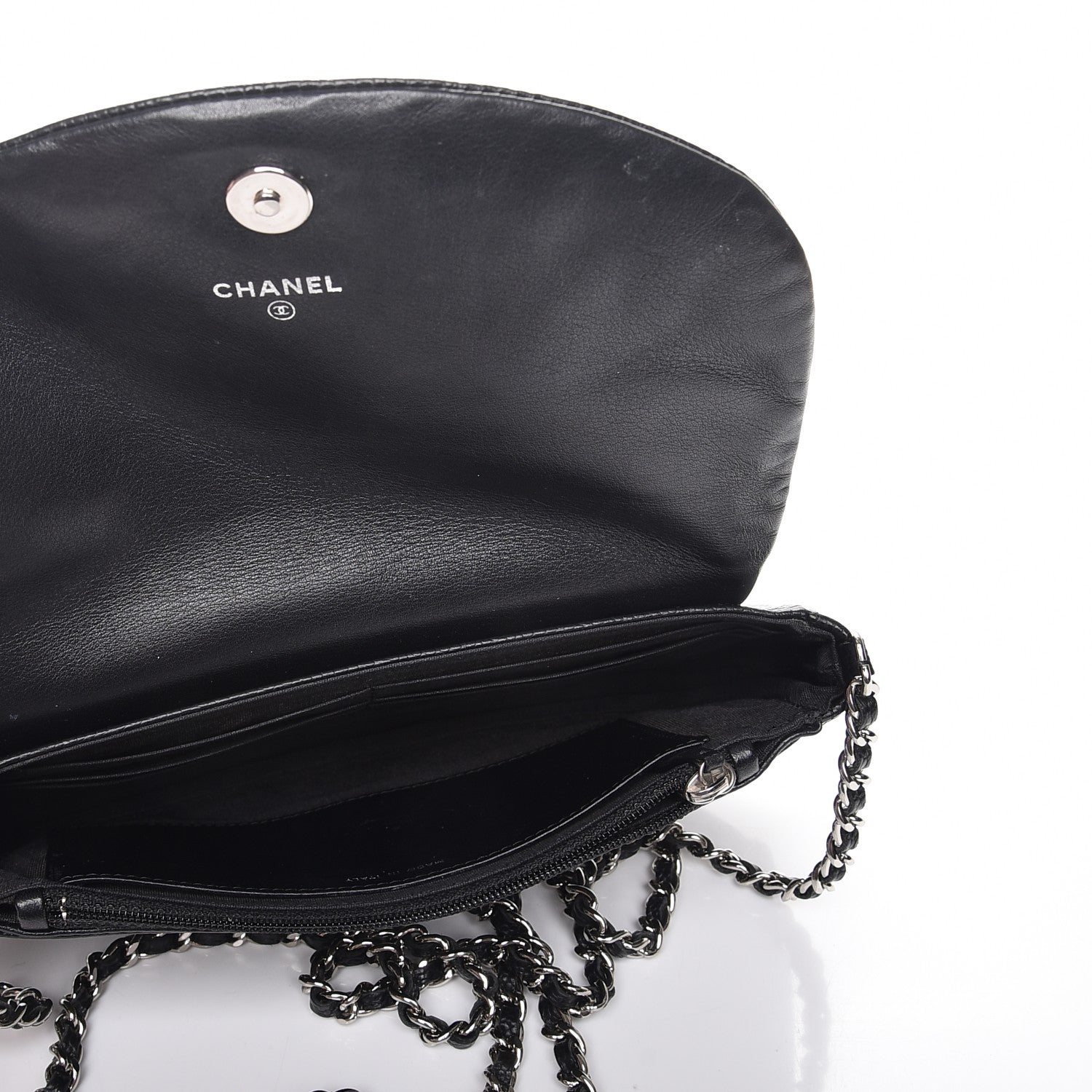 Chanel Caviar Half Moon Wallet On Chain WOC Black 5 of 8