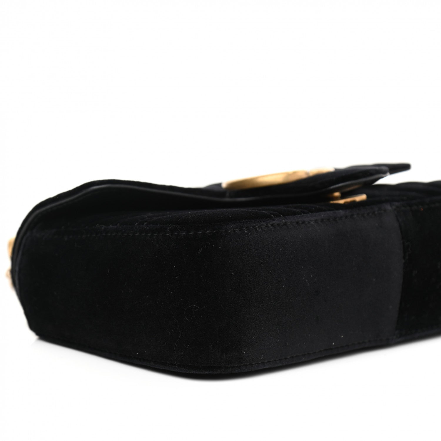 Gucci Velvet Matelasse Mini GG Marmont Shoulder Bag Black 9 of 13