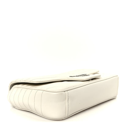 Prada Soft Calfskin Impunture Diagramme Medium Chain Flap Shoulder Bag White 4 of 10