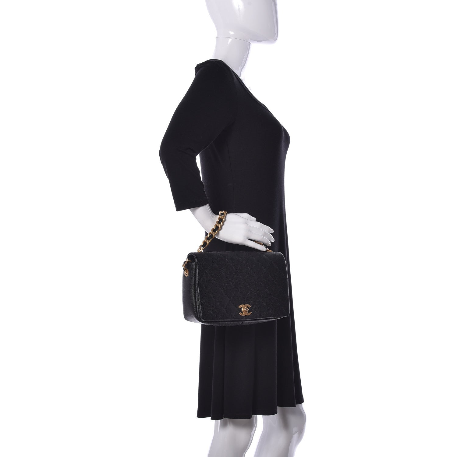 Chanel Caviar Quilted Medium Fashion Therapy Flap Bag Black 3 of 10
