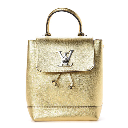 Louis Vuitton Metallic Calfskin Lockme Mini Backpack Gold 1 of 8