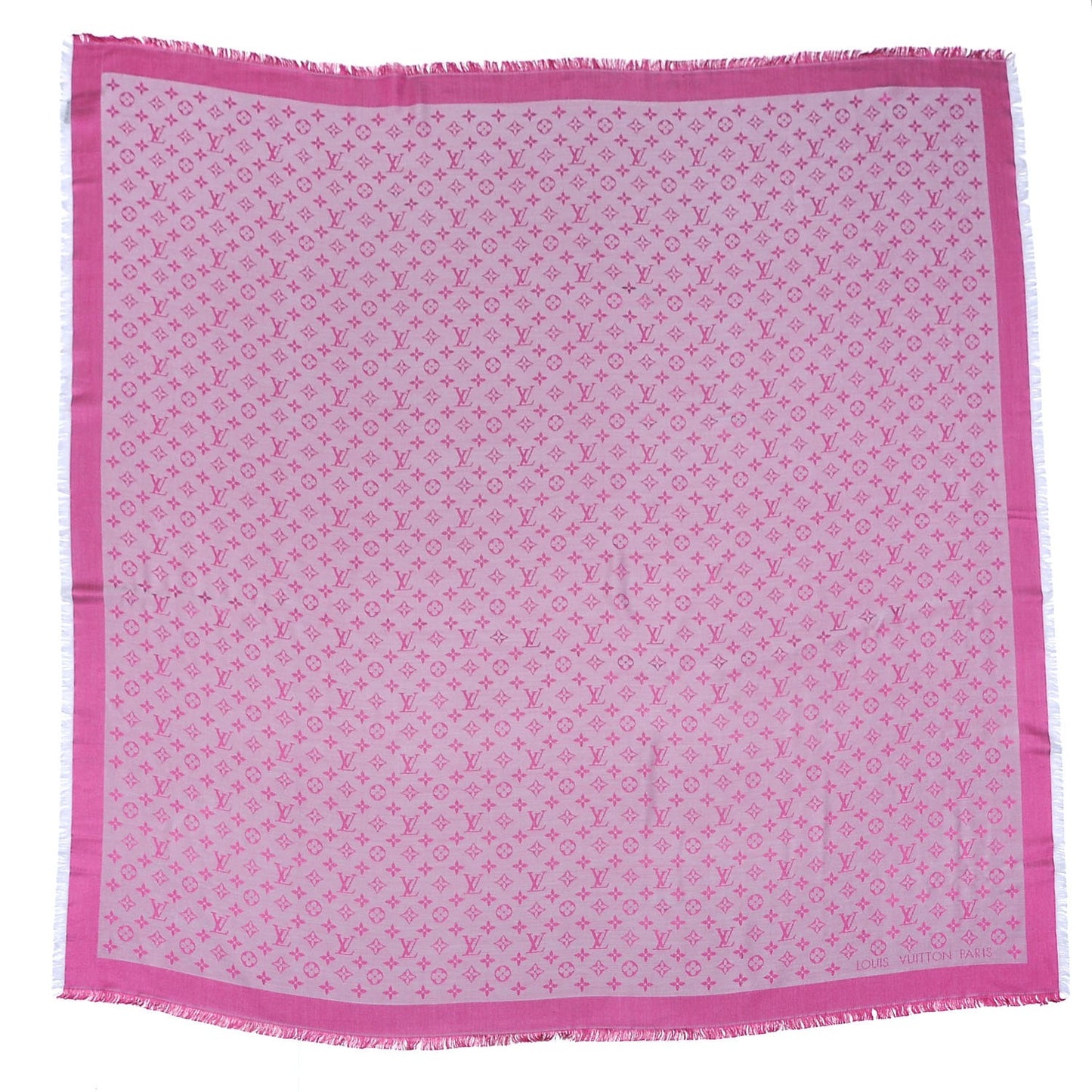 Silk Wool Monogram Denim Shawl