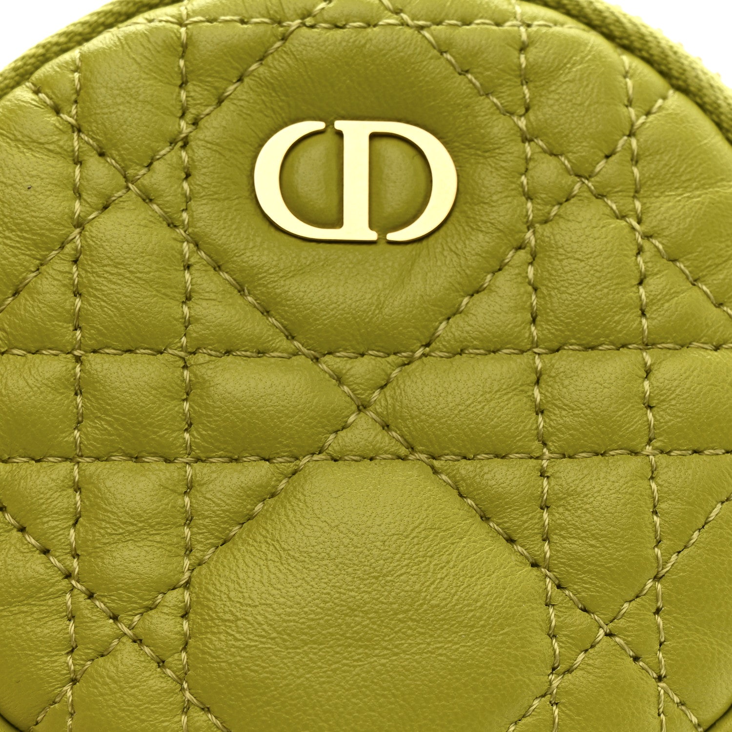 Christian Dior Lambskin Mini Cannage Round Caro Crossbody Pouch Lime 8 of 10