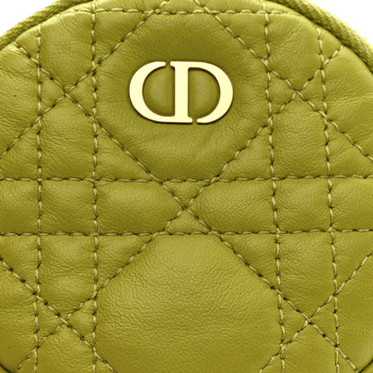 Christian Dior Lambskin Mini Cannage Round Caro Crossbody Pouch Lime 8 of 10