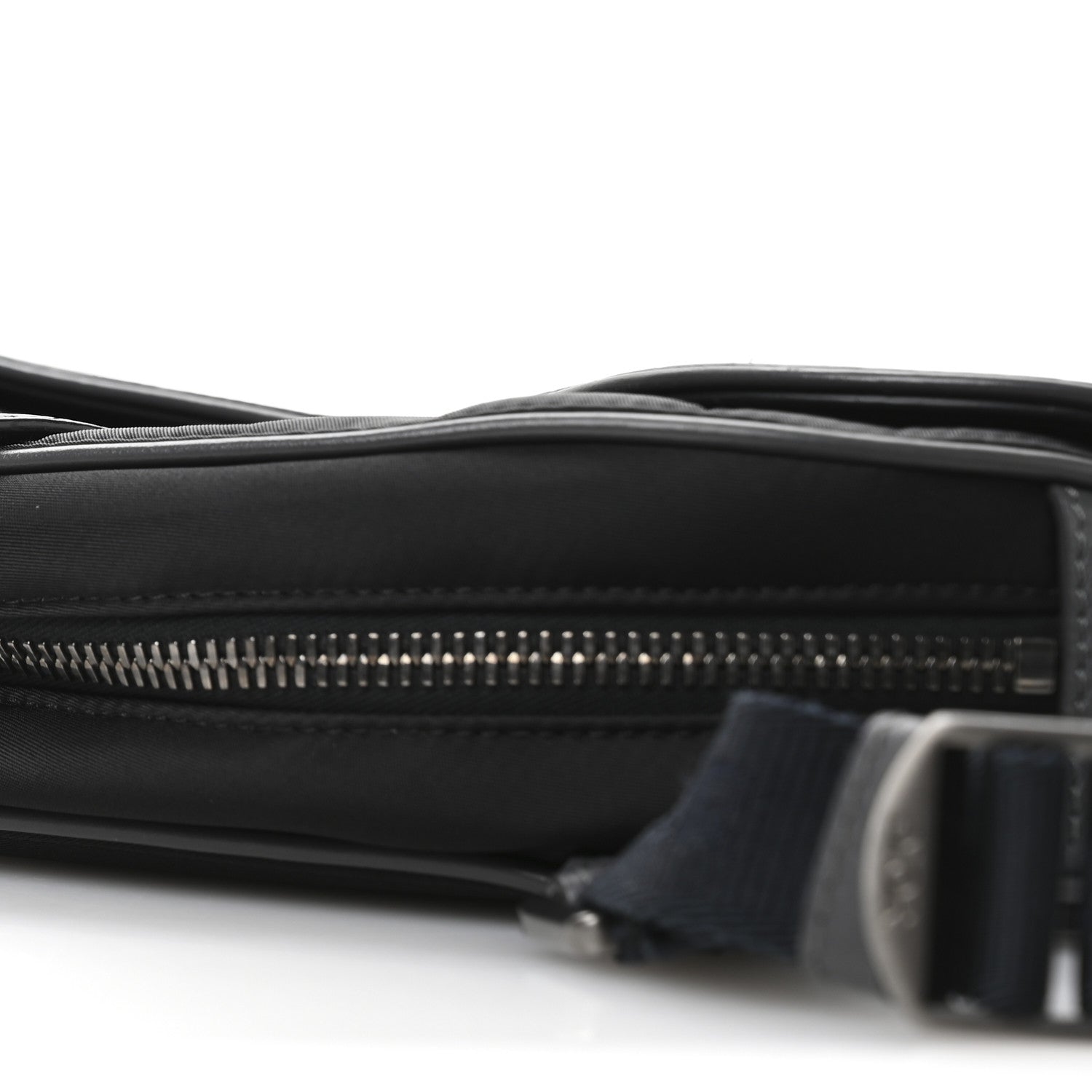 Christian Dior Nylon Grained Calfskin Saddle Bag Black Multicolor 10 of 12