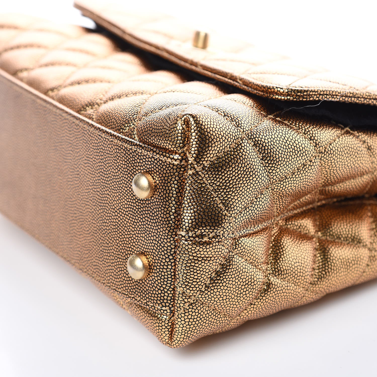 Chanel Metallic Caviar Quilted Mini Coco Handle Flap Gold 9 of 10