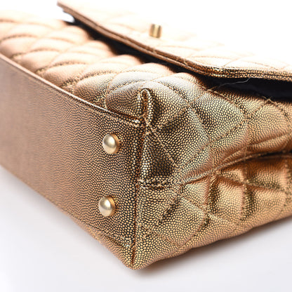 Chanel Metallic Caviar Quilted Mini Coco Handle Flap Gold 9 of 10