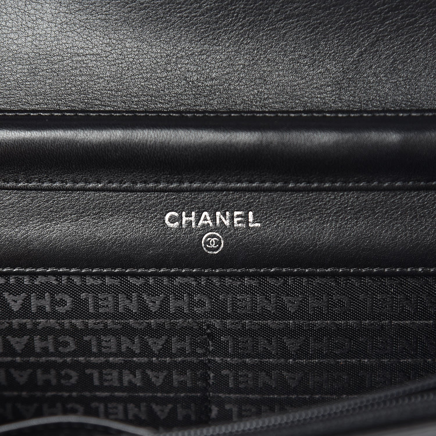 Chanel Lambskin Embossed Lax Wallet On Chain WOC Black 6 of 11