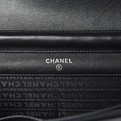 Chanel Lambskin Embossed Lax Wallet On Chain WOC Black 6 of 11