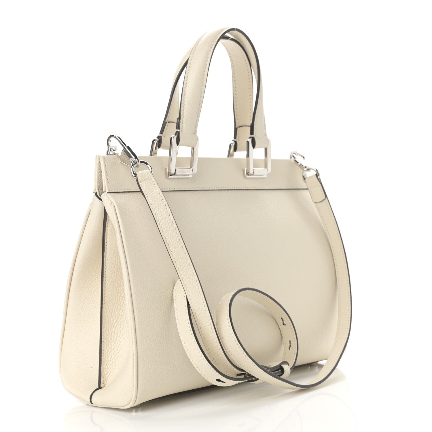 Gucci Grainy Calfskin Small Zumi Top Handle Bag Mystic White 2 of 9