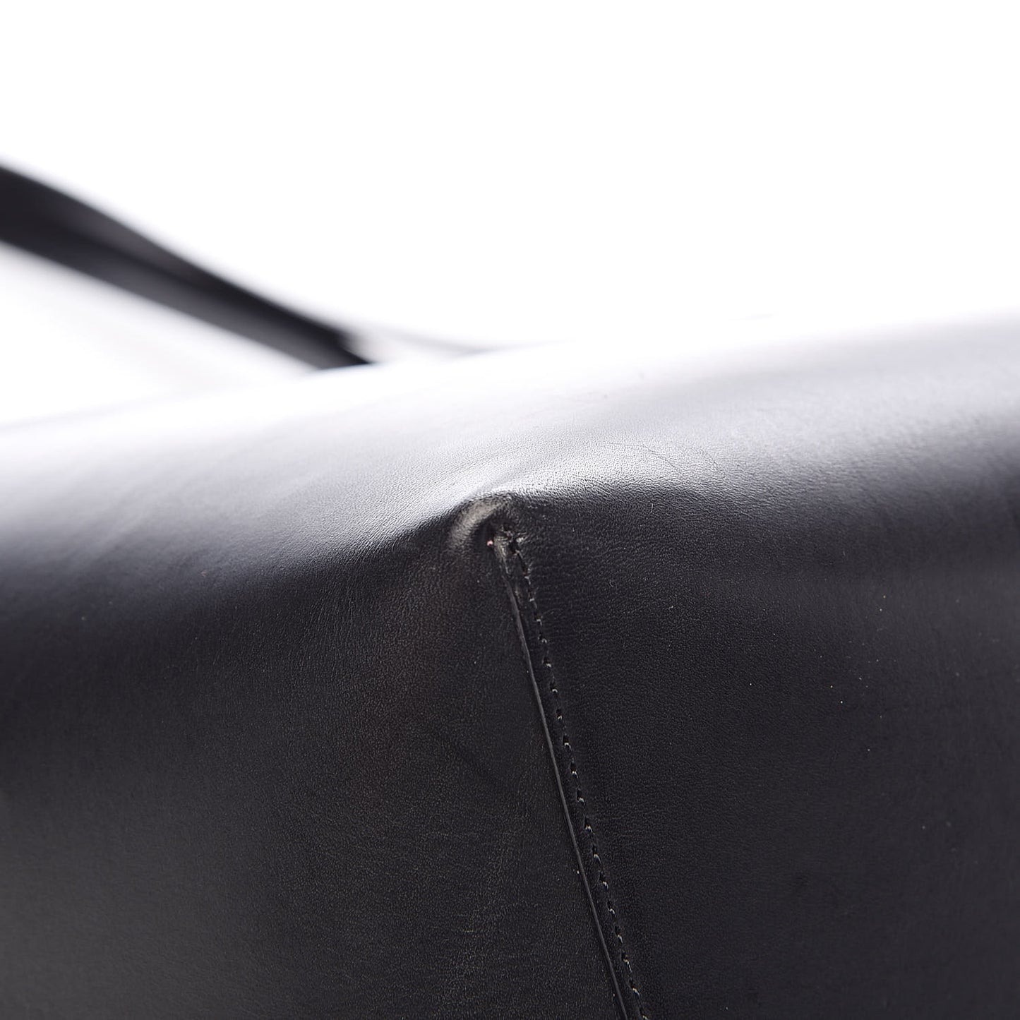 Calfskin Large Shopping Tote Black Flamma