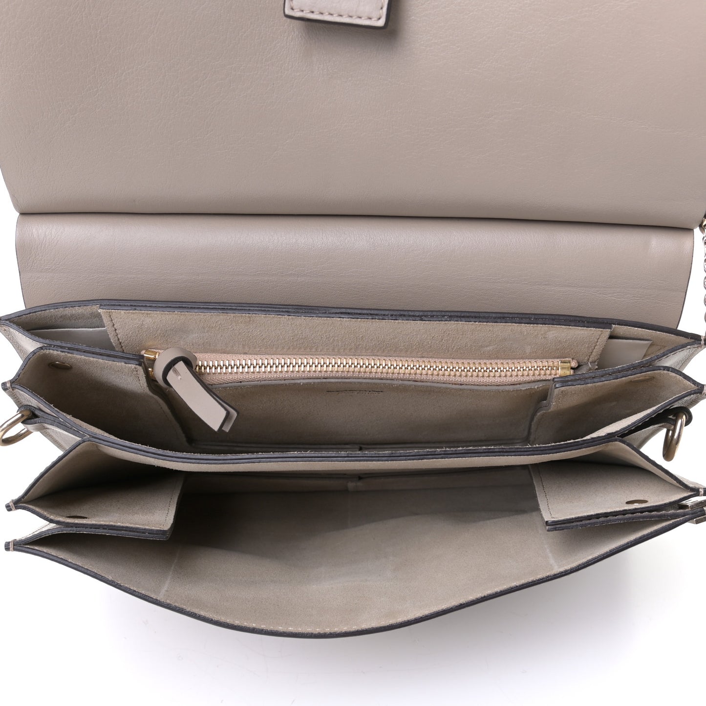Calfskin Suede Medium Faye Shoulder Bag Motty Grey
