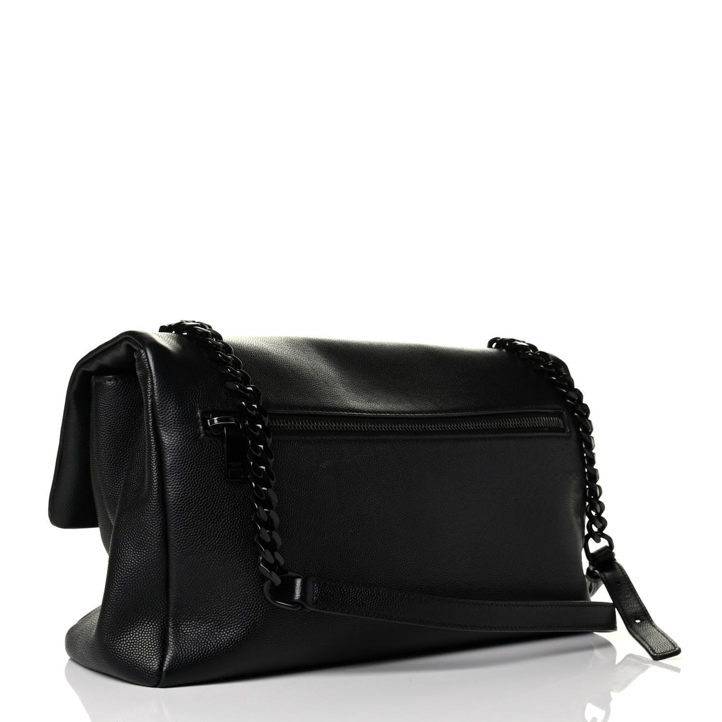 Grain De Poudre Medium West Hollywood Monogram Fold-Over Black