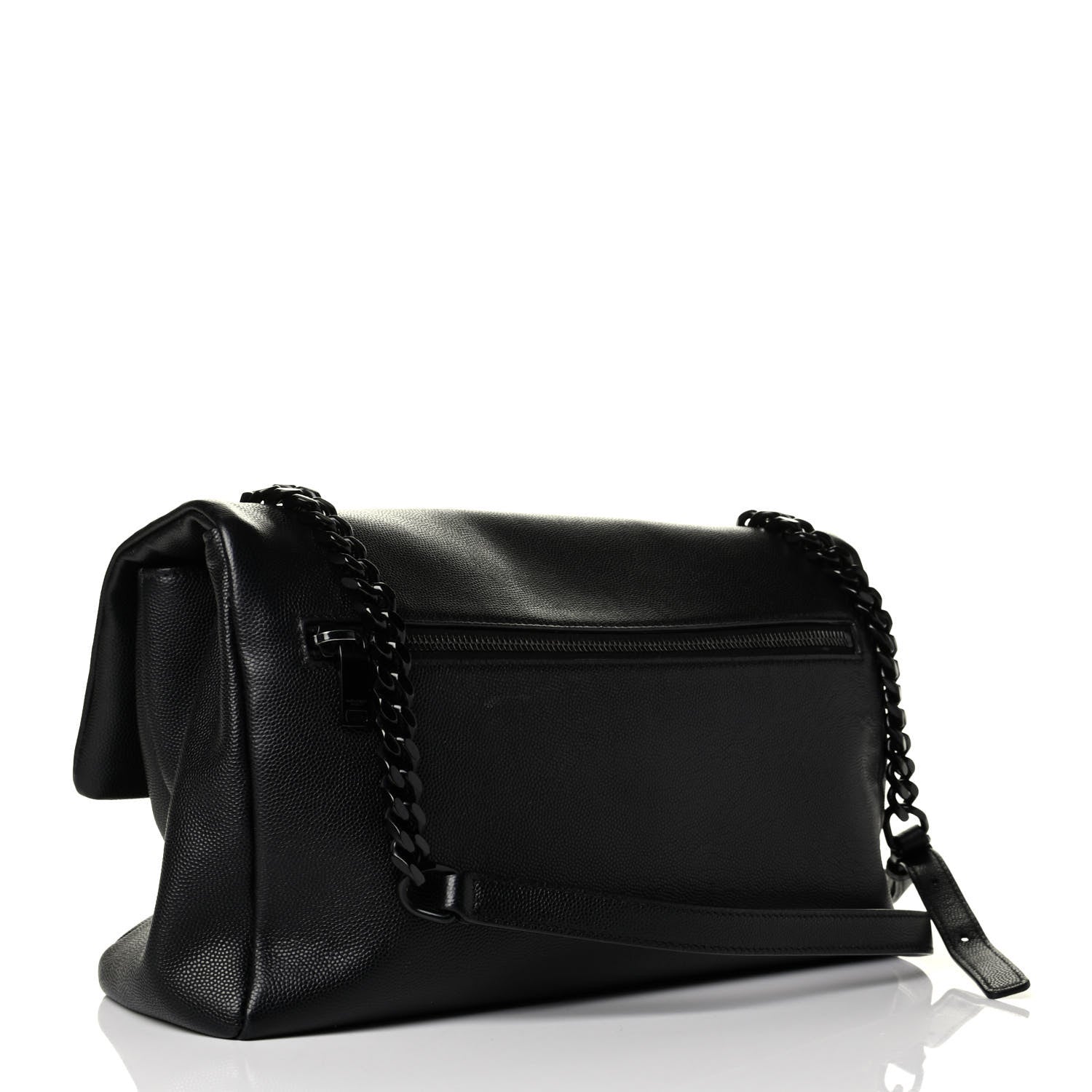 Saint Laurent Grain De Poudre Medium West Hollywood Monogram Fold-Over Black 2 of 7